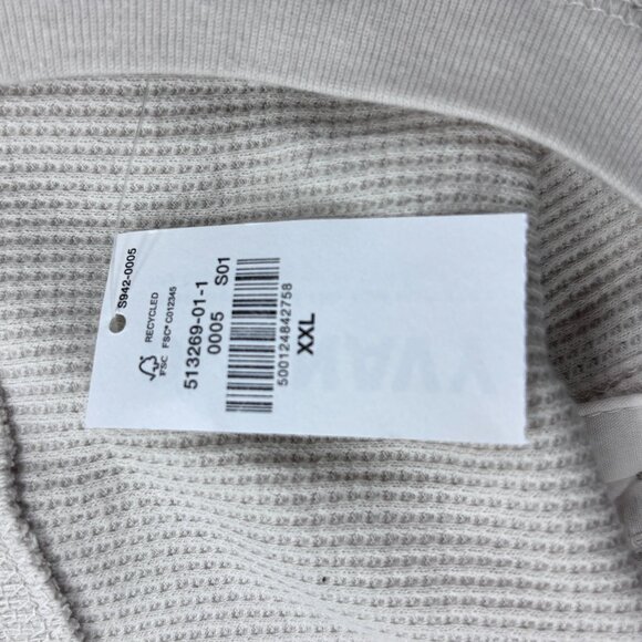 Old Navy Cream Waffle-Knit Henley Shirt XXL 60% Cotton 40% Polyester Long Sleeve - Picture 5 of 11